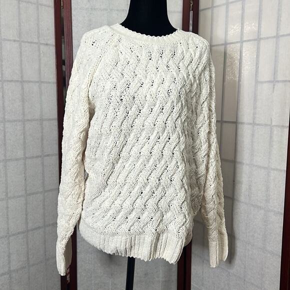 PHILOSOPHY NWT CREAM CABLE KNIT SOFT FLUFFY SWEATER SIZE S/P‎ - Picture 1 of 8